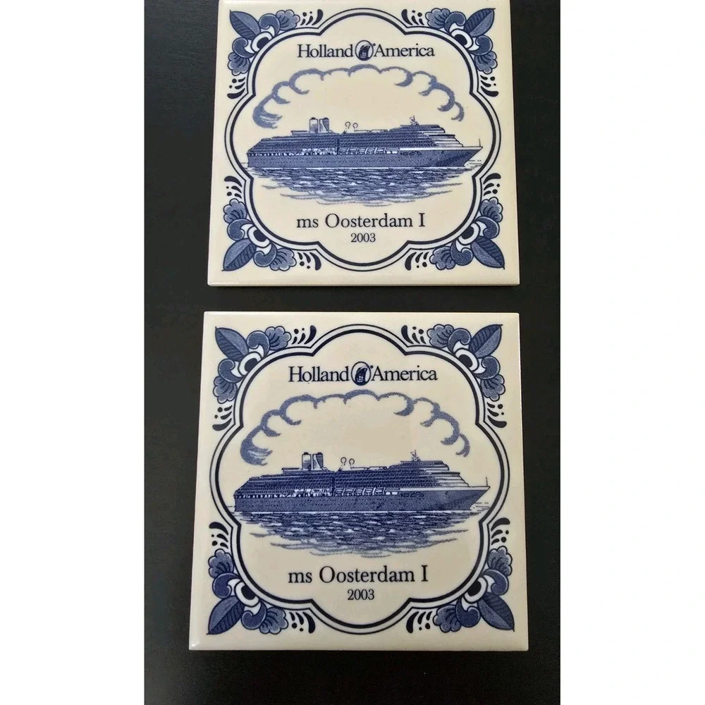 Holland America Line Blue Delft Tile‎ Coaster LOT OF 12 Variety